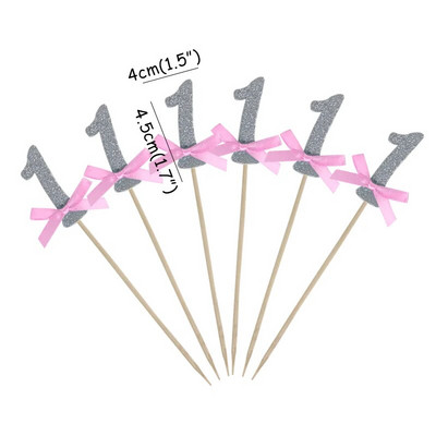 10 τεμ. 1st Birthday Cake Toppers Cupcake Topper Jungle Wild One Kids 1 Year First Birthday Party DIY Διακόσμηση τούρτας Baby Shower