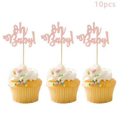 10 τεμ. 1st Birthday Cake Toppers Cupcake Topper Jungle Wild One Kids 1 Year First Birthday Party DIY Διακόσμηση τούρτας Baby Shower
