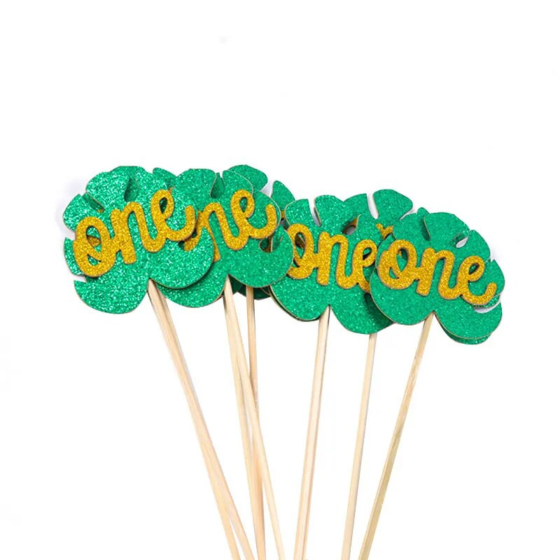 10 τεμ. 1st Birthday Cake Toppers Cupcake Topper Jungle Wild One Kids 1 Year First Birthday Party DIY Διακόσμηση τούρτας Baby Shower