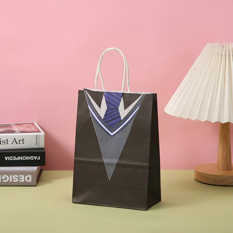 5τμχ Χειρολαβές Τσάντες δώρου Παιδικά Χρόνια Πολλά Γάμος Διακόσμηση πάρτι με μπαλόνι Baby shower Χάρτινες τσάντες Γραβάτα