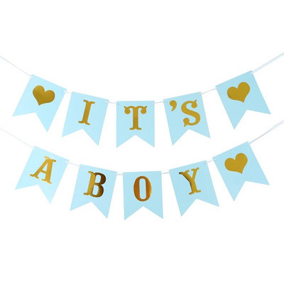 Baby Shower Welcome Baby Banner Φύλο Αποκάλυψη Διακοσμήσεις Baby Shower Μπρονζέ χαρτί Banner Boy girl Decoration banner γενεθλίων