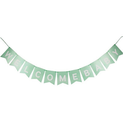 Baby Shower Welcome Baby Banner Φύλο Αποκάλυψη Διακοσμήσεις Baby Shower Μπρονζέ χαρτί Banner Boy girl Decoration banner γενεθλίων