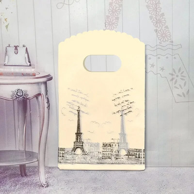 50 τμχ 9x15 cm Μικρή πλαστική τσάντα Boutique Τσάντα δώρου με λαβή Γούρια DIY Σκουλαρίκια Καραμέλα κοσμήματα συσκευασίας Τσάντες Τσάντες