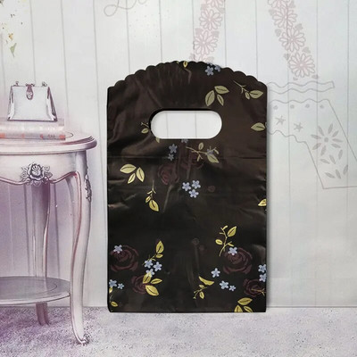 50 τμχ 9x15 cm Μικρή πλαστική τσάντα Boutique Τσάντα δώρου με λαβή Γούρια DIY Σκουλαρίκια Καραμέλα κοσμήματα συσκευασίας Τσάντες Τσάντες