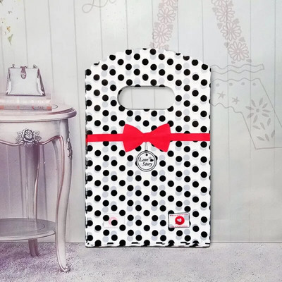 50 τμχ 9x15 cm Μικρή πλαστική τσάντα Boutique Τσάντα δώρου με λαβή Γούρια DIY Σκουλαρίκια Καραμέλα κοσμήματα συσκευασίας Τσάντες Τσάντες