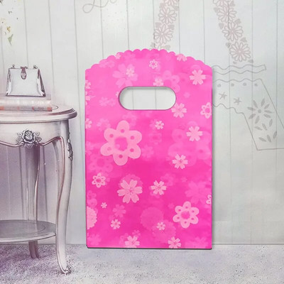 50 τμχ 9x15 cm Μικρή πλαστική τσάντα Boutique Τσάντα δώρου με λαβή Γούρια DIY Σκουλαρίκια Καραμέλα κοσμήματα συσκευασίας Τσάντες Τσάντες