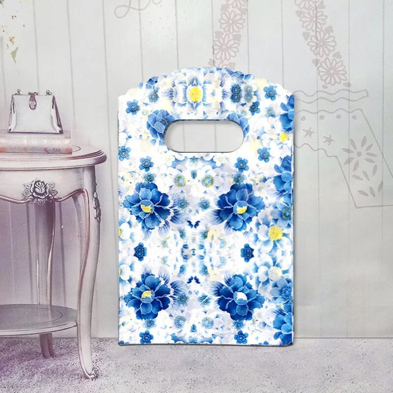 50 τμχ 9x15 cm Μικρή πλαστική τσάντα Boutique Τσάντα δώρου με λαβή Γούρια DIY Σκουλαρίκια Καραμέλα κοσμήματα συσκευασίας Τσάντες Τσάντες