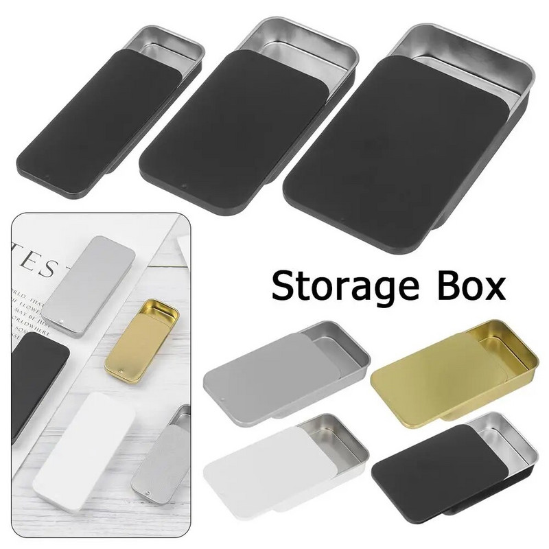 1 vnt kelių dydžių mini geležies dėžutės skaidrės stačiakampės tuščios skardinės laikymo dėžutė vestuvių papuošalų piliulių dėklai nešiojamieji skardinių dėžučių konteineriai