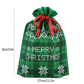 2 бр. 27x36 см шнур Весела Коледа Дядо Коледа Подаръчни торбички Големи стоки Бисквитки Торба за опаковане на бонбони за Коледа