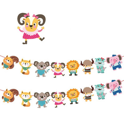 Unicorn Castle Dinosaur Princess Banner Στολισμός γάμου Παιδική γιορτή γενεθλίων Χάρτινο πανό Candy Bar Baby Shower