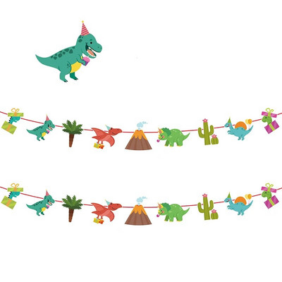 Unicorn Castle Dinosaur Princess Banner Στολισμός γάμου Παιδική γιορτή γενεθλίων Χάρτινο πανό Candy Bar Baby Shower