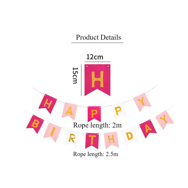 Διακοσμητικά πάρτι γενεθλίων Happy Birthday Banner Bronzing Banner Παιδικό πάρτι γενεθλίων Διακόσμηση τοίχου για το σπίτι
