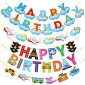 Χρόνια πολλά Μπάνερ κινουμένων σχεδίων Φανάρι μεταφοράς πανό Διακοσμήσεις για πάρτι γενεθλίων μωρού Διακοσμήσεις πανό αυτοκινήτου αεροπλάνο