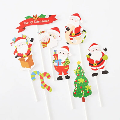 Merry Christmas Letter Cake Topper Santa Claus Snowman Train Cake Topper Decoration Χριστουγεννιάτικα διακοσμητικά για τραπέζι σπιτιού