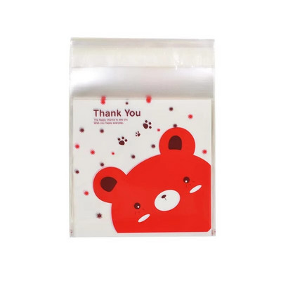 50 τμχ Cute Cartoon Animals Cookie Candy Bag Αυτοκόλλητη πλαστική τσάντα για μπισκότα γενεθλίων γάμου Συσκευασία δώρου ψησίματος