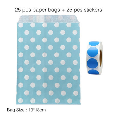 25 τμχ χάρτινες τσάντες Kraft Τσάντα καραμελών Τσάντες Chevron πουά για γάμο Μπομπονιέρες γενεθλίων Πρωτοχρονιάς Προμήθειες Τσάντες δώρων