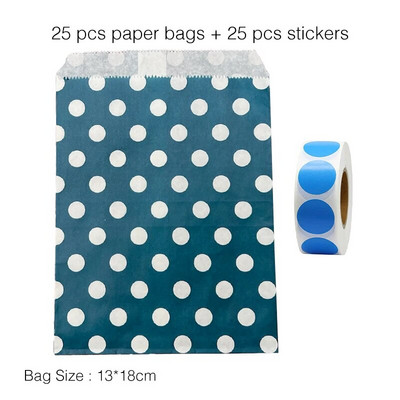 25 τμχ χάρτινες τσάντες Kraft Τσάντα καραμελών Τσάντες Chevron πουά για γάμο Μπομπονιέρες γενεθλίων Πρωτοχρονιάς Προμήθειες Τσάντες δώρων
