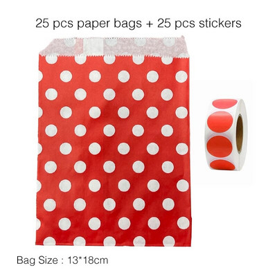 25 τμχ χάρτινες τσάντες Kraft Τσάντα καραμελών Τσάντες Chevron πουά για γάμο Μπομπονιέρες γενεθλίων Πρωτοχρονιάς Προμήθειες Τσάντες δώρων