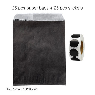 25 τμχ χάρτινες τσάντες Kraft Τσάντα καραμελών Τσάντες Chevron πουά για γάμο Μπομπονιέρες γενεθλίων Πρωτοχρονιάς Προμήθειες Τσάντες δώρων