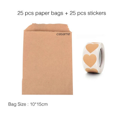 25 τμχ χάρτινες τσάντες Kraft Τσάντα καραμελών Τσάντες Chevron πουά για γάμο Μπομπονιέρες γενεθλίων Πρωτοχρονιάς Προμήθειες Τσάντες δώρων