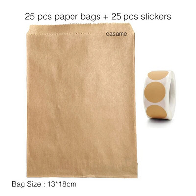 25 τμχ χάρτινες τσάντες Kraft Τσάντα καραμελών Τσάντες Chevron πουά για γάμο Μπομπονιέρες γενεθλίων Πρωτοχρονιάς Προμήθειες Τσάντες δώρων
