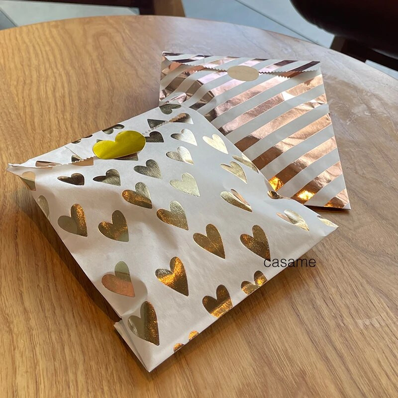 25 τμχ χάρτινες τσάντες Kraft Τσάντα καραμελών Τσάντες Chevron πουά για γάμο Μπομπονιέρες γενεθλίων Πρωτοχρονιάς Προμήθειες Τσάντες δώρων