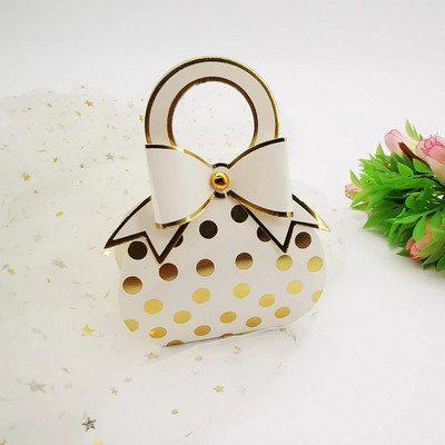 10 vnt. mielas bronzinis rankinis taškinis saldainių dovanų dėžutė kūdikių dušui, vestuvių dražė, šokoladinis popierius, pakavimo vyniojimo reikmenys