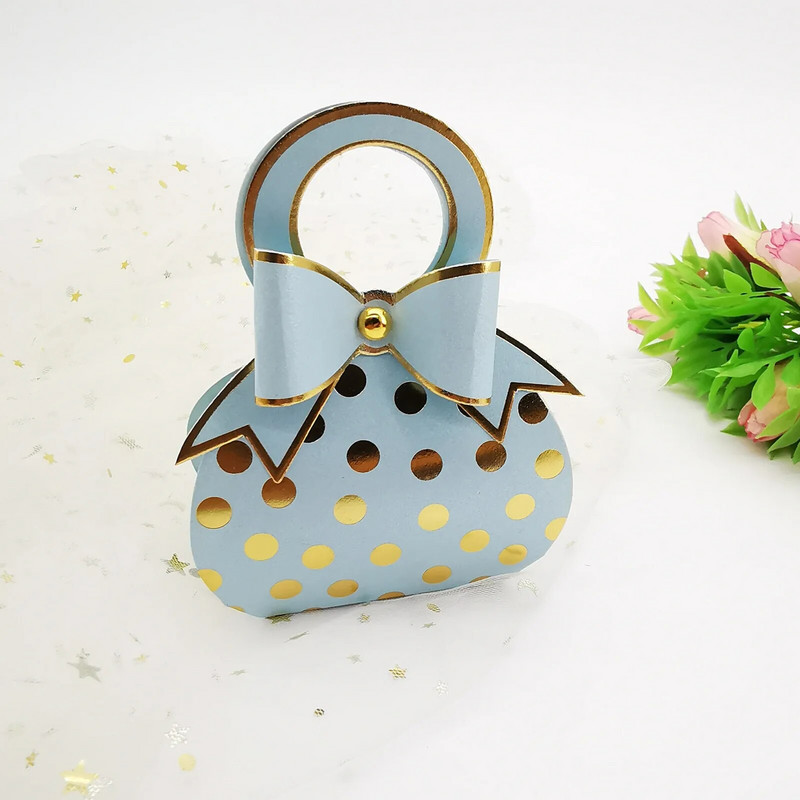 10 vnt. mielas bronzinis rankinis taškinis saldainių dovanų dėžutė kūdikių dušui, vestuvių dražė, šokoladinis popierius, pakavimo vyniojimo reikmenys