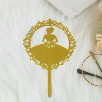 1 τεμ. Gold Bride Topper Γαμήλιας Τούρτας Ακρυλικά Ins Bride To Be Cupcake Topper για τον αρραβώνα Διακόσμηση τούρτας για το πάρτι του Αγίου Βαλεντίνου