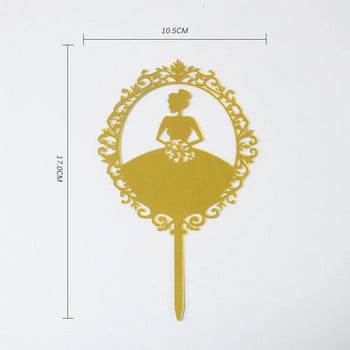 1 τεμ. Gold Bride Topper Γαμήλιας Τούρτας Ακρυλικά Ins Bride To Be Cupcake Topper για τον αρραβώνα Διακόσμηση τούρτας για το πάρτι του Αγίου Βαλεντίνου