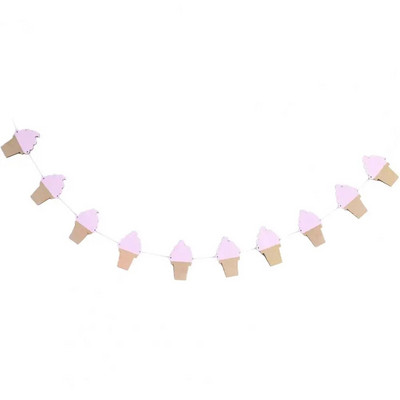 Girliandos reklamjuostė 1 maišelis Įmantri spalvinga ledų formos ant sienos tvirtinama gimtadienio vakarėlio reklamjuostė namų apyvokos reikmenys