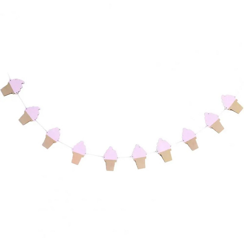 Girliandos reklamjuostė 1 maišelis Įmantri spalvinga ledų formos ant sienos tvirtinama gimtadienio vakarėlio reklamjuostė namų apyvokos reikmenys