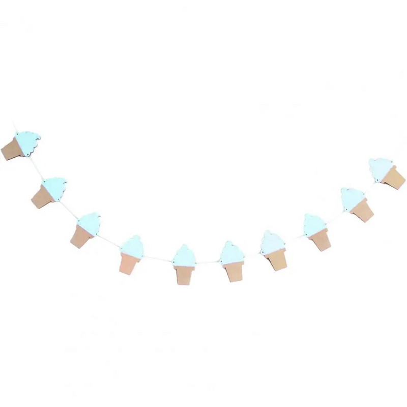 Girliandos reklamjuostė 1 maišelis Įmantri spalvinga ledų formos ant sienos tvirtinama gimtadienio vakarėlio reklamjuostė namų apyvokos reikmenys