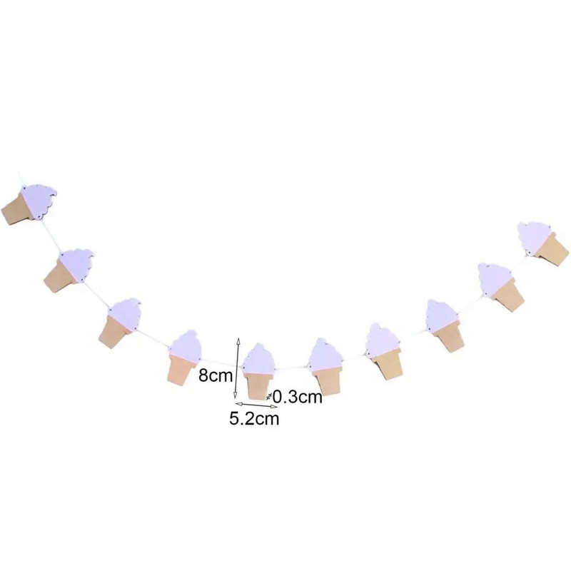 Girliandos reklamjuostė 1 maišelis Įmantri spalvinga ledų formos ant sienos tvirtinama gimtadienio vakarėlio reklamjuostė namų apyvokos reikmenys