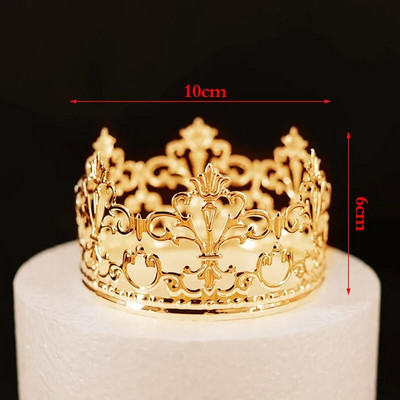 S/M perlų karūnos torto dekoratyvinis tiaras krištolo perlų princesės tortas aukso/sidabro spalvos papuošalai Vestuvių gimtadienio torto puošmena