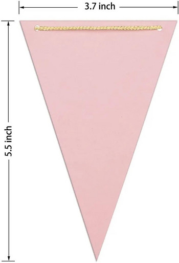 Πανό 10 ποδών από ροζ λευκό χρυσό τρίγωνο γιρλάντα με σημαίες για πάρτι γενεθλίων γάμου και διακόσμηση σπιτιού