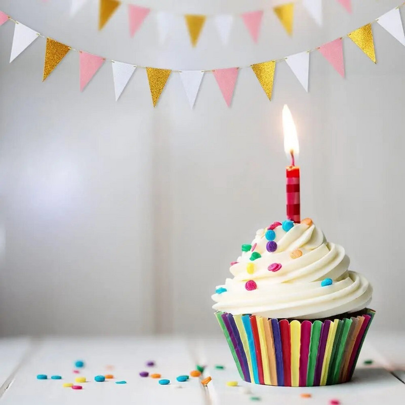 Πανό 10 ποδών από ροζ λευκό χρυσό τρίγωνο γιρλάντα με σημαίες για πάρτι γενεθλίων γάμου και διακόσμηση σπιτιού