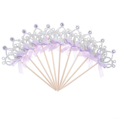 10 τεμ./παρτίδα Princess Crown heart Star Cake Toppers 1η γενέθλια Διακόσμηση Παιδική Διακόσμηση πάρτι για μωρά κορίτσια Cupcake Toppers