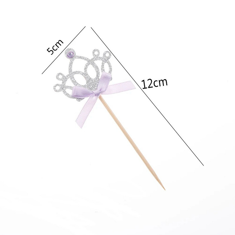 10 τεμ./παρτίδα Princess Crown heart Star Cake Toppers 1η γενέθλια Διακόσμηση Παιδική Διακόσμηση πάρτι για μωρά κορίτσια Cupcake Toppers