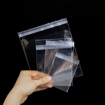 100 τμχ Πλαστικές διαφανείς τσάντες σελοφάν Τσάντα δώρου μπισκότων πουά με DIY αυτοκόλλητη θήκη Celofan τσάντες για πάρτι