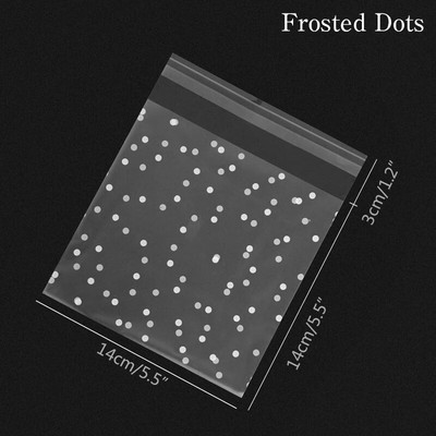 100 τμχ Πλαστικές διαφανείς τσάντες σελοφάν Τσάντα δώρου μπισκότων πουά με DIY αυτοκόλλητη θήκη Celofan τσάντες για πάρτι