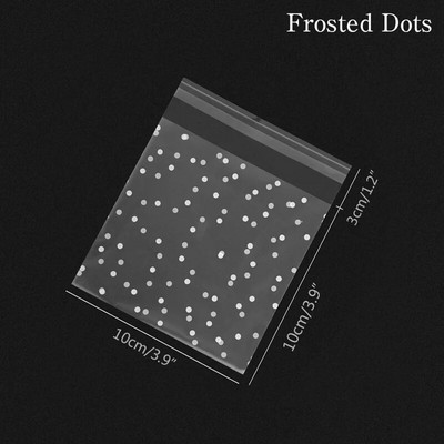 100 τμχ Πλαστικές διαφανείς τσάντες σελοφάν Τσάντα δώρου μπισκότων πουά με DIY αυτοκόλλητη θήκη Celofan τσάντες για πάρτι