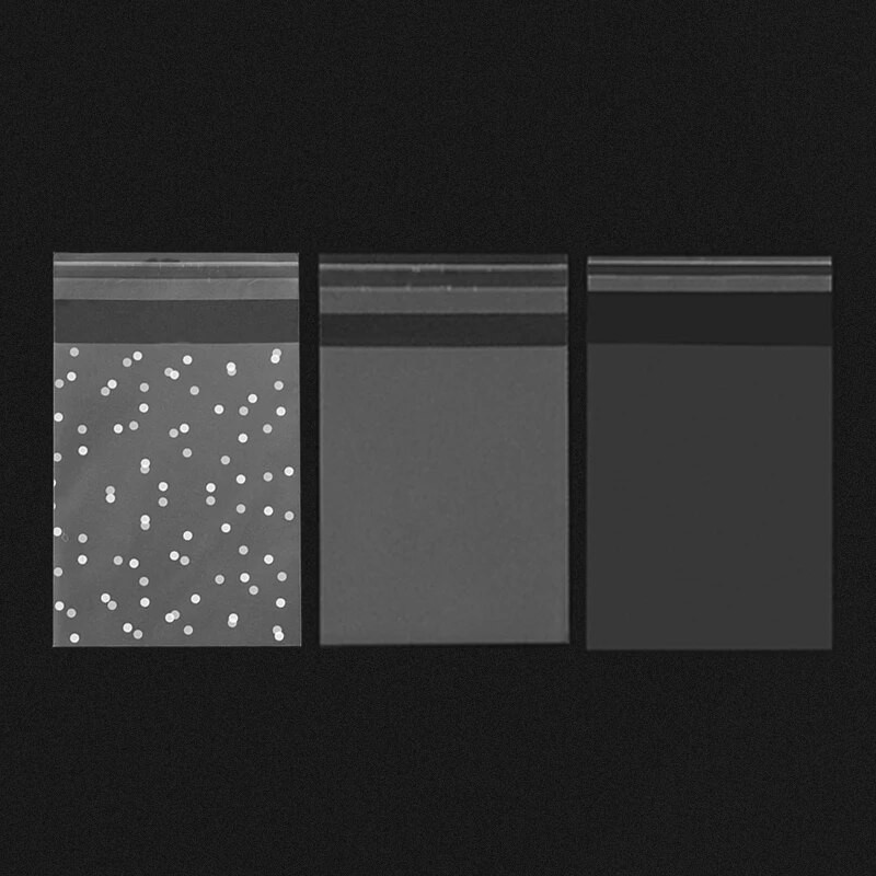 100 τμχ Πλαστικές διαφανείς τσάντες σελοφάν Τσάντα δώρου μπισκότων πουά με DIY αυτοκόλλητη θήκη Celofan τσάντες για πάρτι