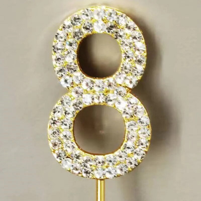 Number10 18 20 21 25 50 60 70 Διακόσμηση τούρτας Sliver Diamond Topper Stick για διακοσμήσεις πάρτι γενεθλίων Προμήθειες επετείου