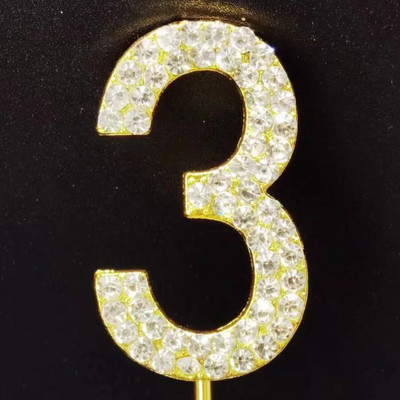 Number10 18 20 21 25 50 60 70 Διακόσμηση τούρτας Sliver Diamond Topper Stick για διακοσμήσεις πάρτι γενεθλίων Προμήθειες επετείου