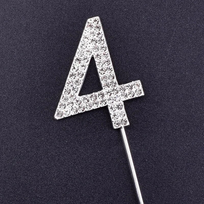 Number10 18 20 21 25 50 60 70 Διακόσμηση τούρτας Sliver Diamond Topper Stick για διακοσμήσεις πάρτι γενεθλίων Προμήθειες επετείου