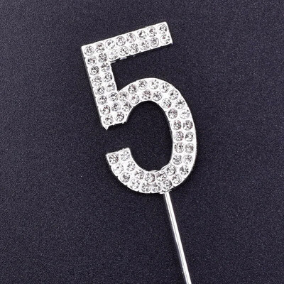 Number10 18 20 21 25 50 60 70 Διακόσμηση τούρτας Sliver Diamond Topper Stick για διακοσμήσεις πάρτι γενεθλίων Προμήθειες επετείου