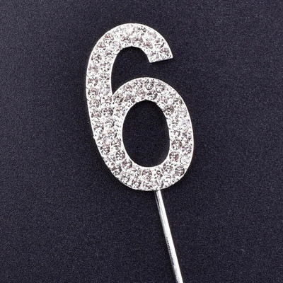 Number10 18 20 21 25 50 60 70 Διακόσμηση τούρτας Sliver Diamond Topper Stick για διακοσμήσεις πάρτι γενεθλίων Προμήθειες επετείου
