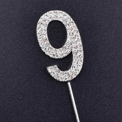 Number10 18 20 21 25 50 60 70 Διακόσμηση τούρτας Sliver Diamond Topper Stick για διακοσμήσεις πάρτι γενεθλίων Προμήθειες επετείου