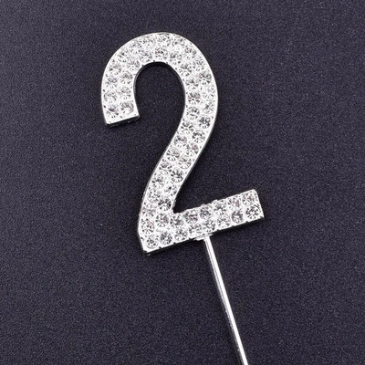 Number10 18 20 21 25 50 60 70 Διακόσμηση τούρτας Sliver Diamond Topper Stick για διακοσμήσεις πάρτι γενεθλίων Προμήθειες επετείου